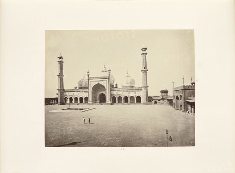 Delhi; The Jumma Musjid, the Mosque and Quadrangle; Samuel Bourne, English, 1834 - 1912, Delhi, India; about 1866; Albumen