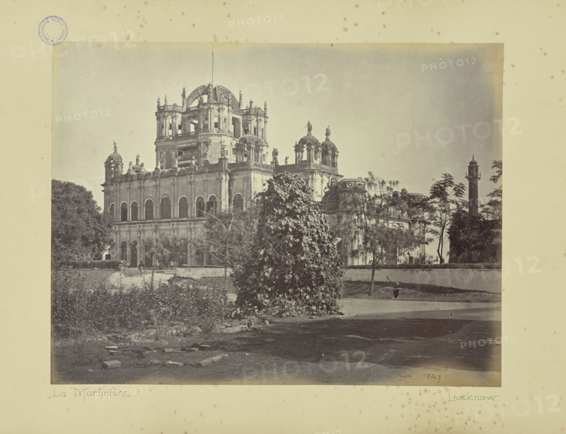 Lucknow; La Martiniere sic, from the Garden; Samuel Bourne, English, 1834 - 1912, Lucknow, India, Asia; 1865 - 1866; Albumen