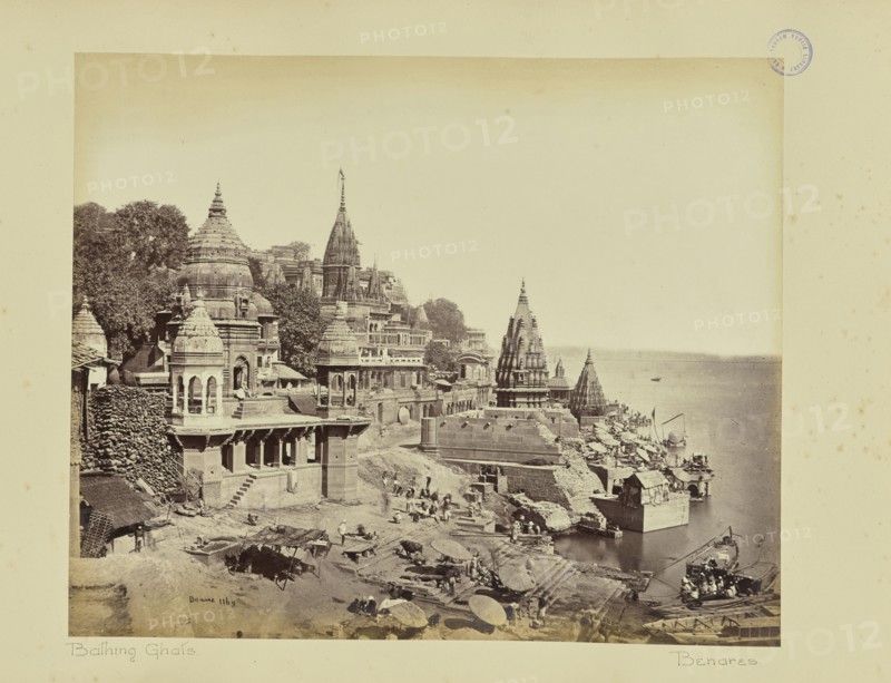 Benares; The Burning Ghat; Samuel Bourne, English, 1834 - 1912, Benares, India, Asia; 1865-1866; Albumen silver print