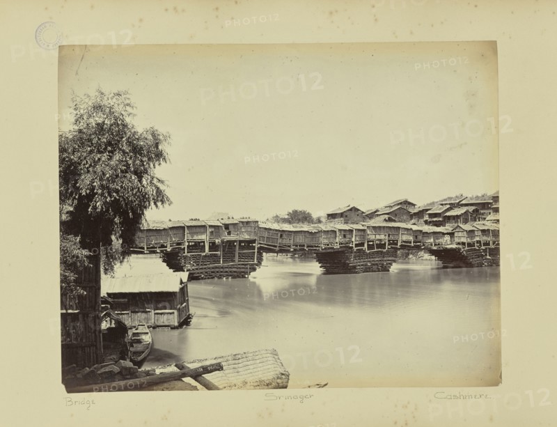 Bridge. Srinager. Cashmere; John Burke, Irish, about 1843 - 1900, William H. Baker, British, about 1829 - 1880, Srinagar