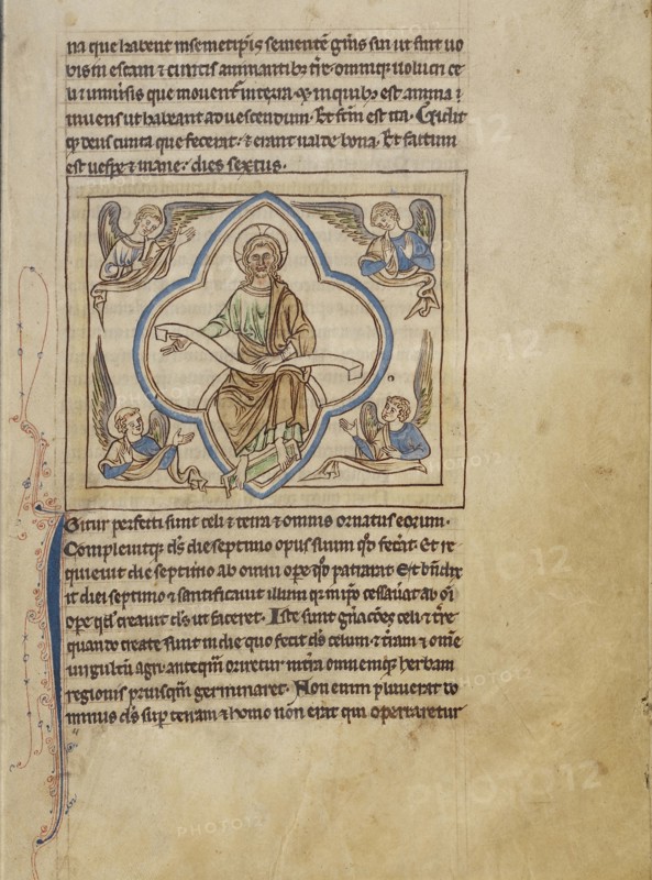 The Seventh Day; England; about 1250 - 1260; Pen-and-ink drawings tinted with body color and translucent washes on parchment