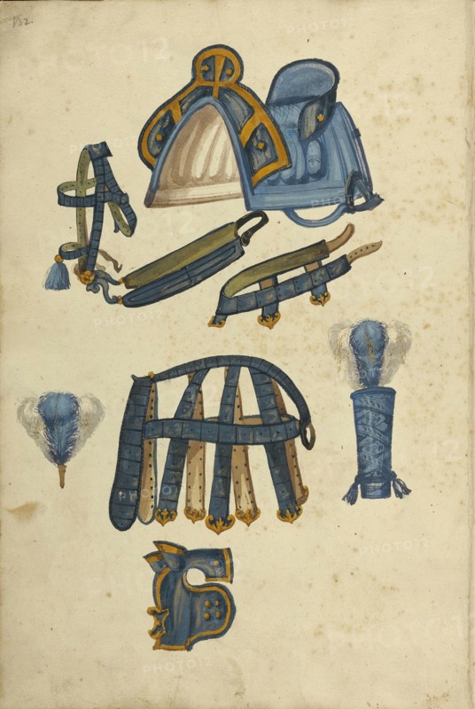 Armor; Augsburg, probably, Germany; about 1560 - 1570; Tempera colors and gold and silver paint on paper bound between original
