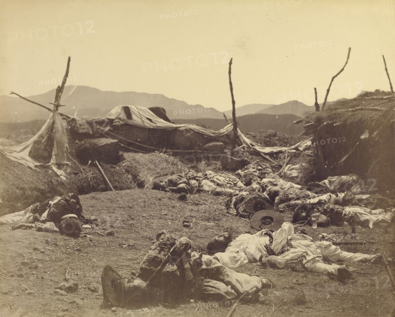 Interior of Fort McKee; Felice Beato, 1832 - 1909, Korea; about June 11, 1871; Albumen silver print
