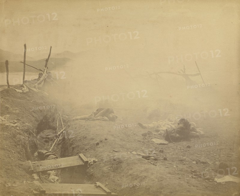 Interior of 2nd Fort Captured Marine Redout; Felice Beato, 1832 - 1909, Korea; June 1871; Albumen silver
