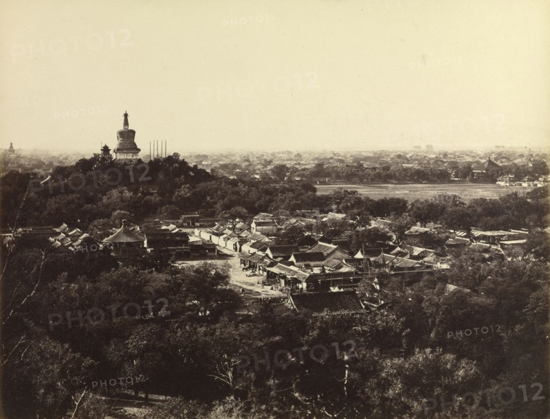 View of the Gardens and Buddhist Temple of Peking; Felice Beato, 1832 - 1909, Peking, China; October 29