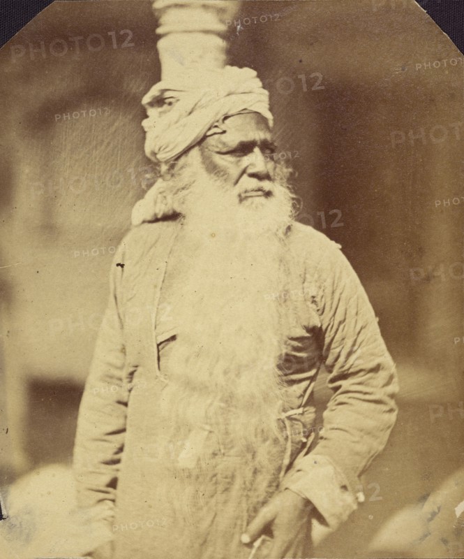 Sikh; Felice Beato, 1832 - 1909, India; about 1858; Salted paper print; 16.8 × 14 cm, 6 5,8 × 5 1,2 in