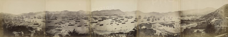 Panorama of Hong Kong, showing the Fleet for North China Expedition; Felice Beato, 1832 - 1909, Henry