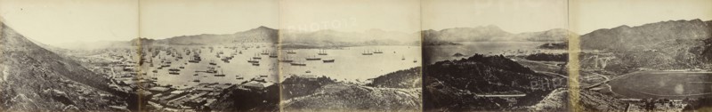 Panorama of Hong Kong, taken from Happy Valley; Felice Beato, 1832 - 1909, Henry Hering, 1814