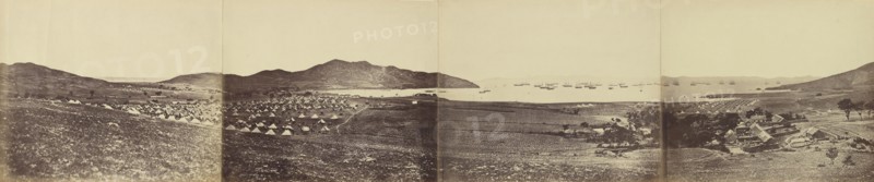 Panorama, Odin Bay; Felice Beato, 1832 - 1909, Henry Hering, 1814 - 1893, China; negative June