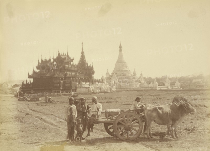Pagoda and Kyaung Built by the Captain of King Thibaw Min's Bodyguard; Felice Beato, 1832 - 1909, Burma