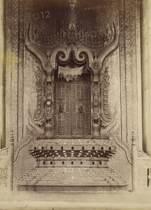 King Thibaw Min's Throne Room - Mandalay; Felice Beato, 1832 - 1909, Mandalay, Burma; about 1890; Albumen