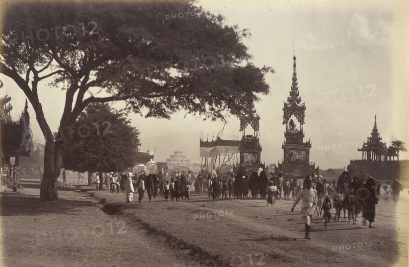 Bhong Yee's Funeral Procession; Felice Beato, 1832 - 1909, Burma; 1887 - 1897; Albumen silver print
