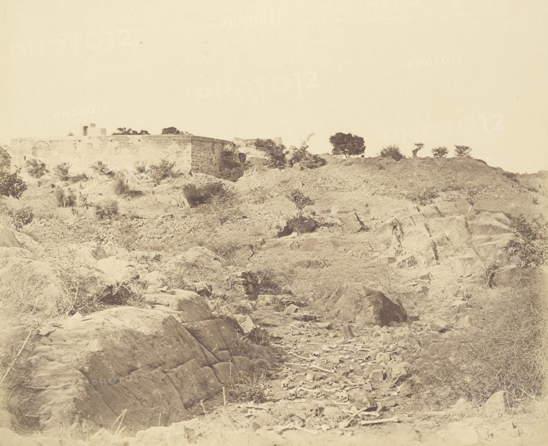 Sammy House, Showing the Bodies of Sepoys Killed in Action; Felice Beato, 1832 - 1909, Delhi, India; 1858