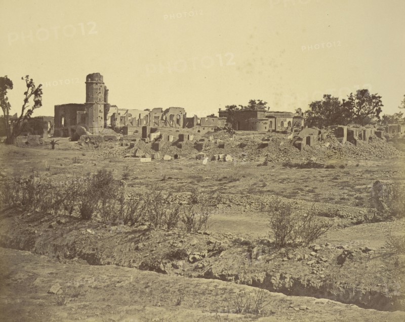 Ruins of the Residency on the Opposite Side of the Bailee Guard Gate; Felice Beato, 1832 - 1909, Lucknow