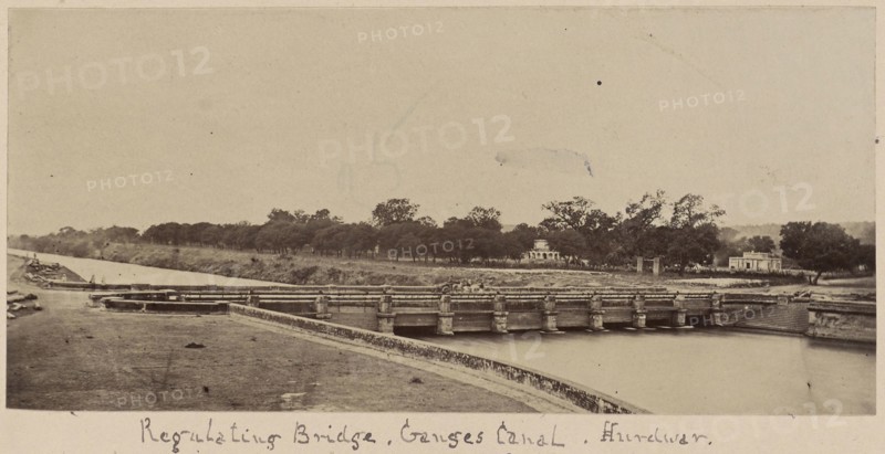 Regulating Bridge, Ganges Canal, Hurdwar; Haridwar, India; about 1881; Albumen silver print