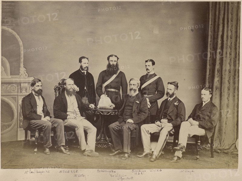 Group Portrait - Eight European Men; Allahabad, India; about 1875; Albumen silver print