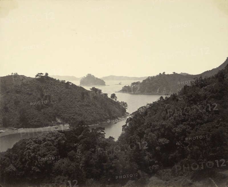 Pappenberg Island at the Entrance of the Bay of Nagasaki; Felice Beato, 1832 - 1909, Nagasaki, Japan