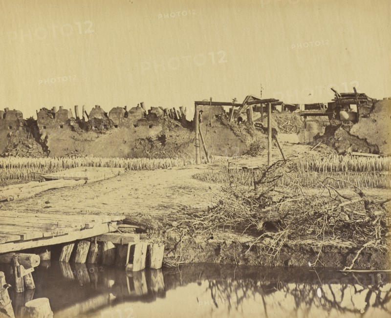 Exterior of the North Fort showing the English entrance August 21st 1860; Felice Beato, 1832 - 1909