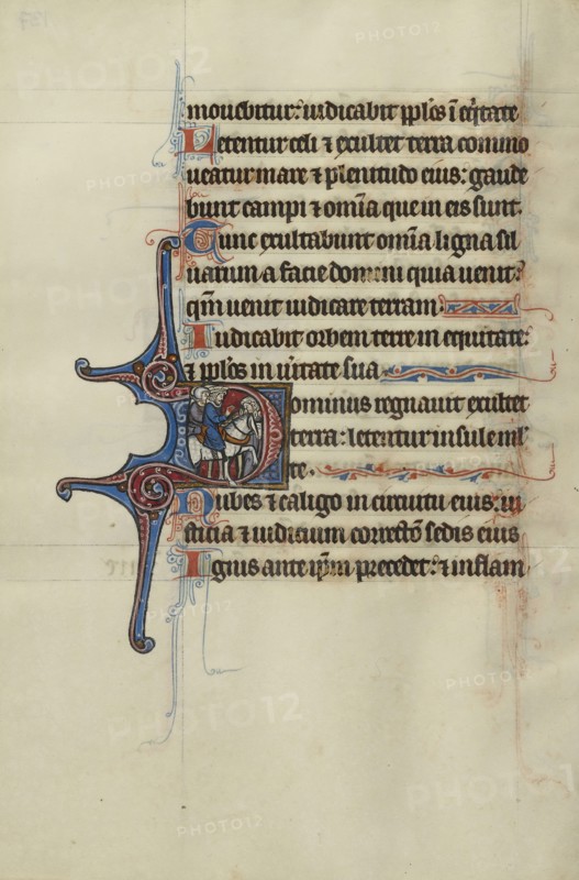 Initial D: The Israelites Greeting David; Bute Master, Franco-Flemish, active about 1260 - 1290, Paris, written, France