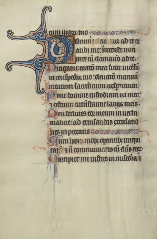 Initial D: A Saint Holding a Scroll; Bute Master, Franco-Flemish, active about 1260 - 1290, Northeastern, illuminated, France
