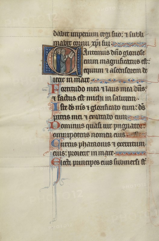 Initial C: Clerics Singing from a Book; Bute Master, Franco-Flemish, active about 1260 - 1290, Paris, written, France