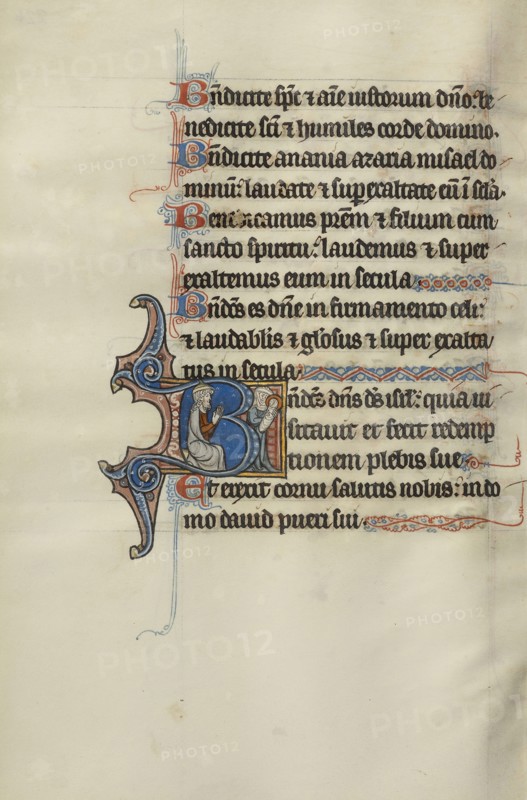Initial B: A Jew Praying and the Virgin and Child; Bute Master, Franco-Flemish, active about 1260 - 1290, Northeastern