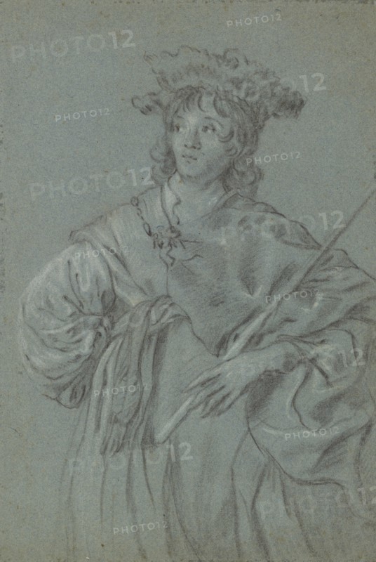 A Young Man with a Fur Hat Holding a Staff, recto, Study of the Head of a Man with a White Collar, verso, Jacob Adriaensz