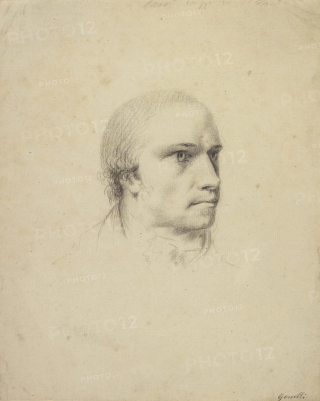 Portrait of Antonio Canova; Johann Heinrich Wilhelm Tischbein, German, 1751 - 1829, Italy; 1787; Black chalk; 23.5 x 19 cm