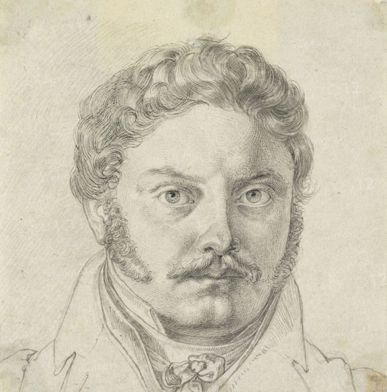 Portrait of Peder Hjort; Carl Barth, German, 1787 - 1853, Germany; about 1818 - 1819; Graphite and ink; 9.5 x 9.3 cm