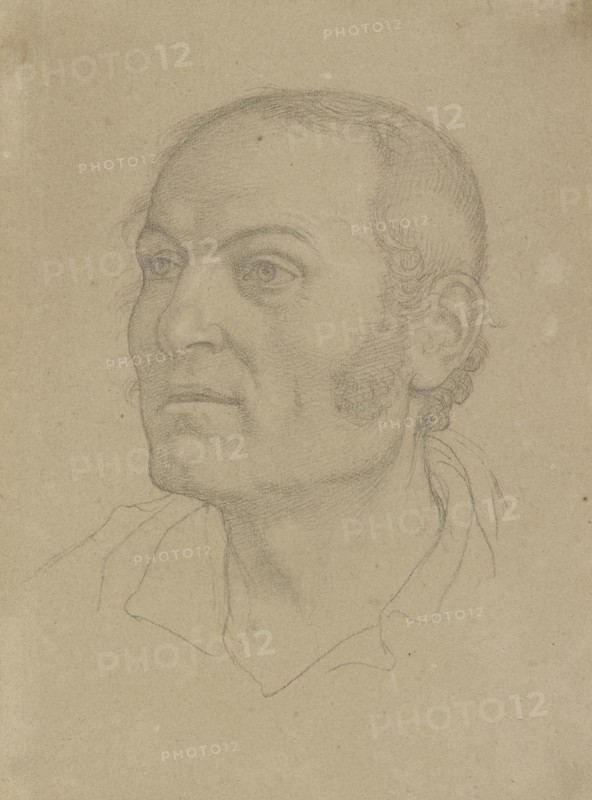 Head of a Man; Friedrich Overbeck, German, 1789 - 1869, Germany; about 1820 - 1825; Graphite on brownish paper; 22 x 16.5 cm
