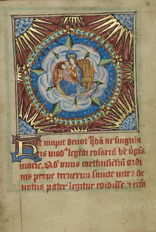 The Virgin and Child in a White Rose; Norfolk perhaps, written, East Anglia, England; illumination about 1190; written