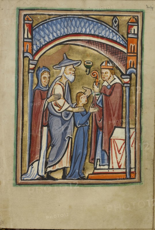 The Virgin as a Maiden in the Temple; Norfolk perhaps, written, East Anglia, England; illumination about 1190; written