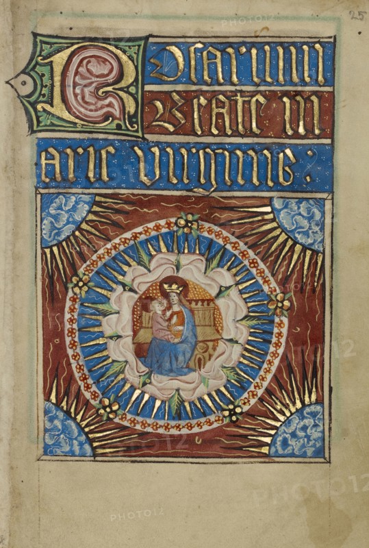 The Virgin and Child in a White Rose; Norfolk perhaps, written, East Anglia, England; illumination about 1190; written