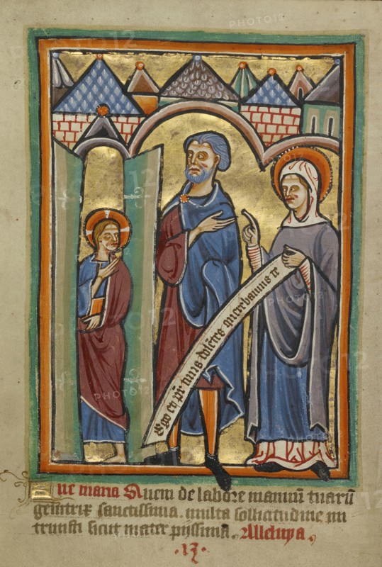 The Christ Child Found by His Parents in the Temple; York perhaps, illuminated, Northern, England; illumination about 1190