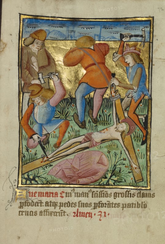 Decorated Text Page; Norfolk perhaps, written, East Anglia, England; illumination about 1190; written about 1490; Tempera