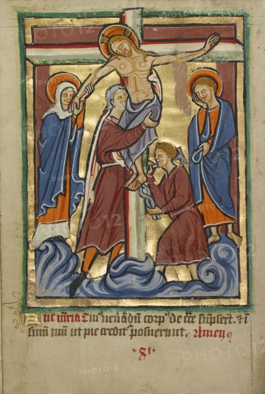 Decorated Text Page; York perhaps, illuminated, Northern, England; illumination about 1190; written about 1490; Tempera colors
