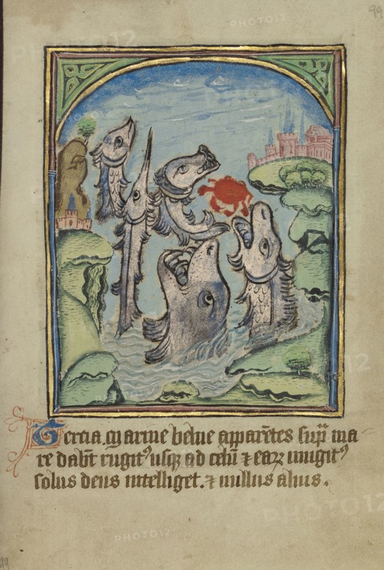 The Third Sign before the Day of Judgement; Norfolk perhaps, written, East Anglia, England; illumination about 1190; written