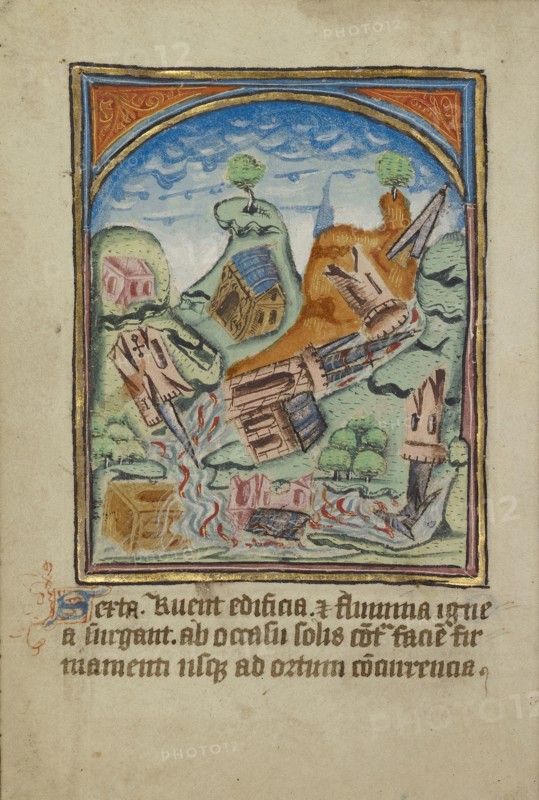 The Sixth Sign before the Day of Judgement; York perhaps, illuminated, Northern, England; illumination about 1190; written