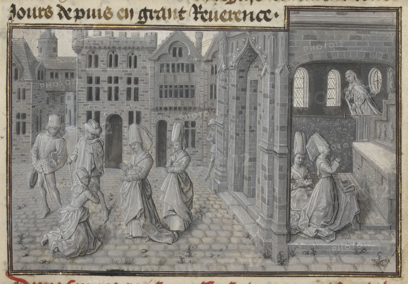 Miracle of the Adulterous Woman's Repentance; Lieven van Lathem, Flemish, about 1430 - 1493, Jean Miélot, French, died 1472