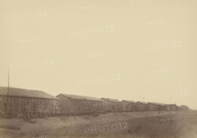 Landscape with Warehouses; Théodule Devéria, French, 1831 - 1871, France; 1865; Albumen silver print