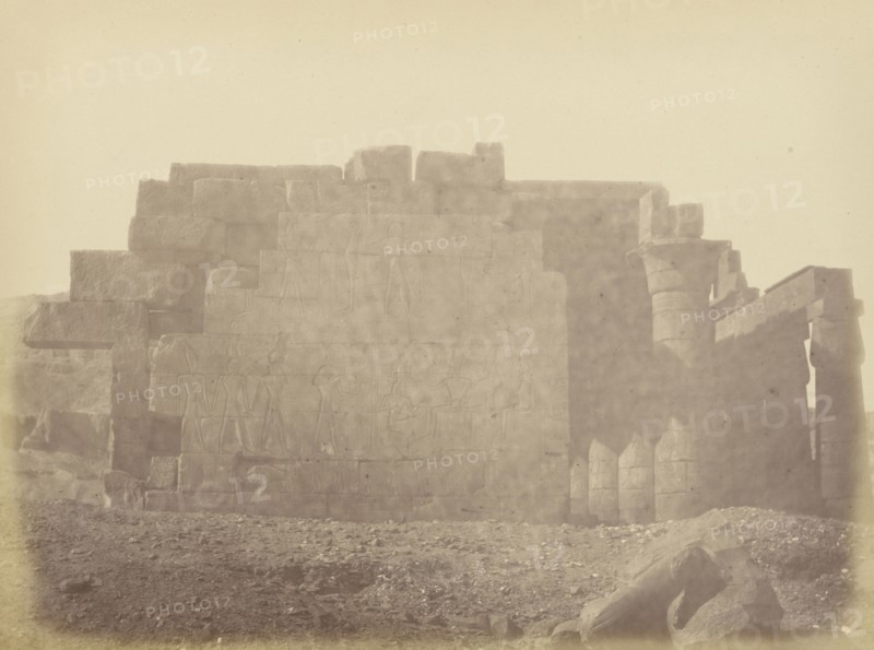 Close View of the Back Side of the Ramasseum; Théodule Devéria, French, 1831 - 1871, France; 1859; Albumen silver print