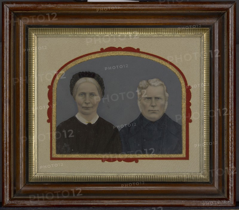 Portrait of old couple; United States; 1860s - 1880s; Hand-colored tintype; 17.5 × 22.7 cm, 6 7,8 × 8 15,16 in
