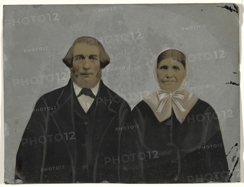 Portrait of couple; United States; 1860s - 1880s; Hand-colored tintype; Sheet: 16.6 x 21.7 cm, 6 9,16 x 8 9,16 in