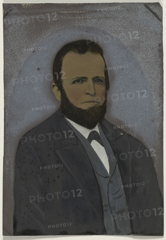 Portrait of bearded man; United States; 1860s - 1880s; Hand-colored tintype; Sheet: 22.1 x 15.3 cm, 8 11,16 x 6 in