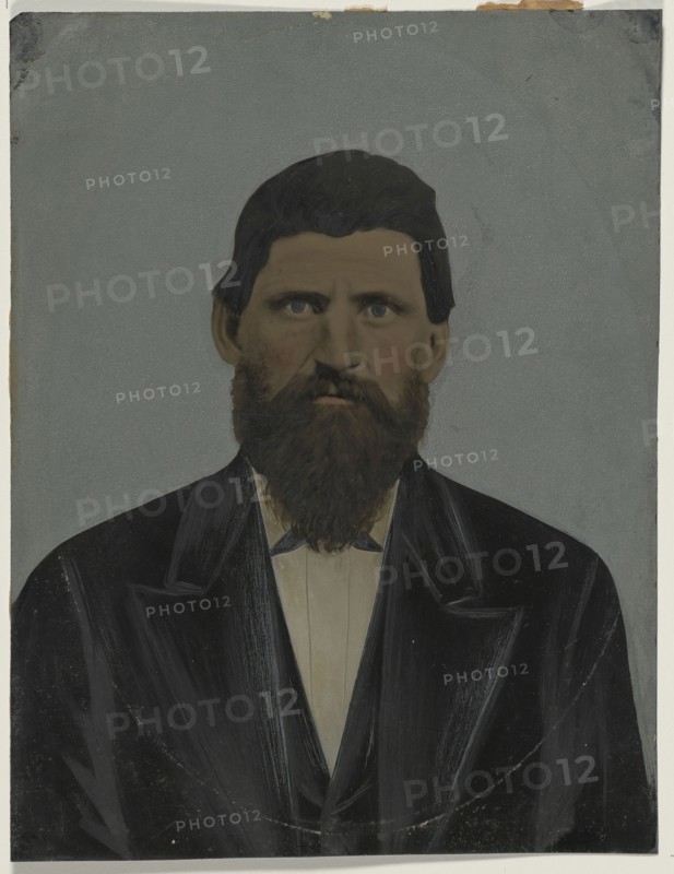 Portrait of bearded man; United States; 1860s - 1880s; Hand-colored tintype; Sheet: 21.5 x 16.5 cm, 8 7,16 x 6 1,2 in