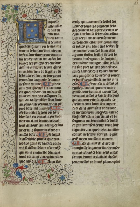 Decorated Initial L; Brittany, France; about 1430 - 1440; Tempera colors, gold paint, silver paint, and gold leaf on parchment