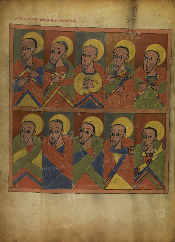 The Seventy-Two Disciples; Ethiopia; about 1480 - 1520; Tempera on parchment; Leaf: 34.5 x 25.6 cm, 13 9,16 x 10 1,16 in
