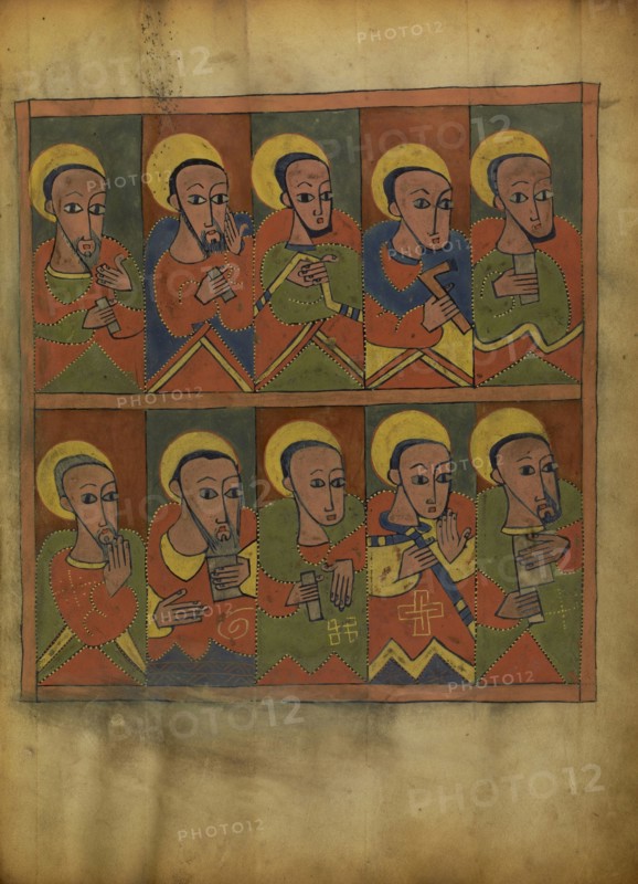 The Seventy-Two Disciples; Ethiopia; about 1480 - 1520; Tempera on parchment; Leaf: 34.5 x 25.6 cm, 13 9,16 x 10 1,16 in
