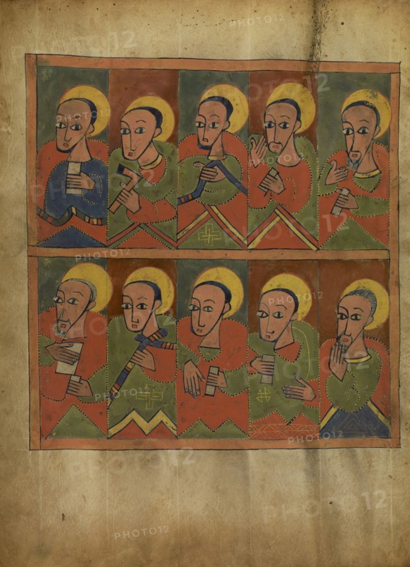 The Seventy-Two Disciples; Ethiopia; about 1480 - 1520; Tempera on parchment; Leaf: 34.5 x 25.6 cm, 13 9,16 x 10 1,16 in