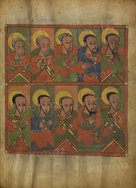 The Seventy-Two Disciples; Ethiopia; about 1480 - 1520; Tempera on parchment; Leaf: 34.5 x 25.6 cm, 13 9,16 x 10 1,16 in